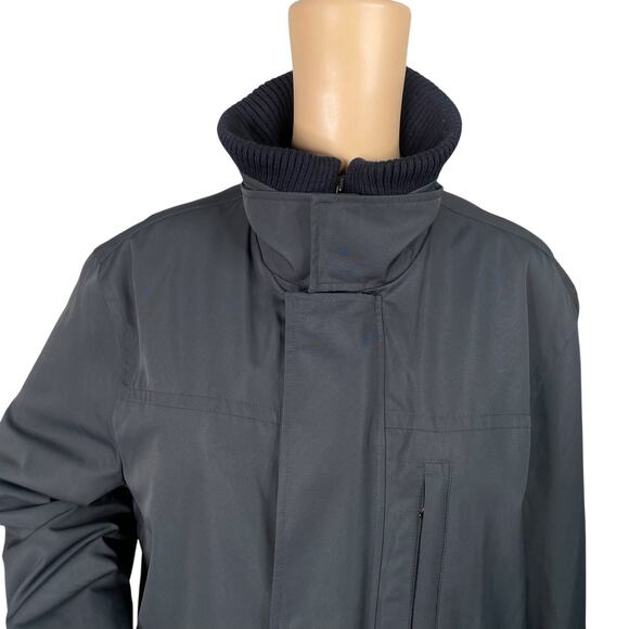 Tasso Elba Gray Funnel Neck Long Jacket Coat Men's SZ L - Picture 4 of 15